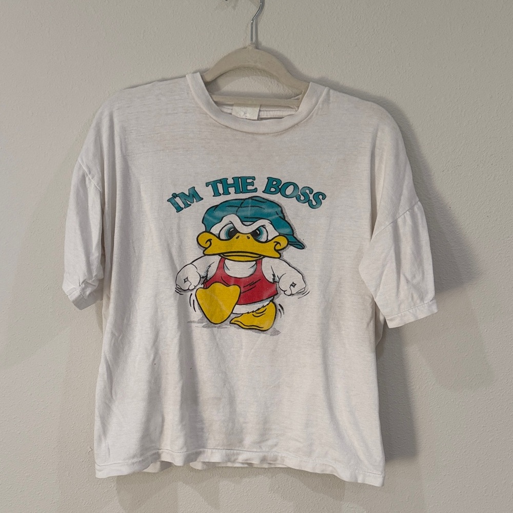 I'm The Boss White Graphic Tee